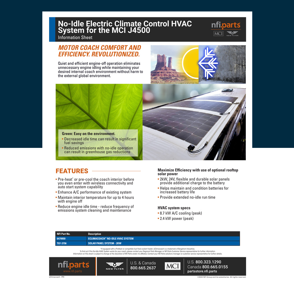 Bergstrom eHVAC Kit information sheet