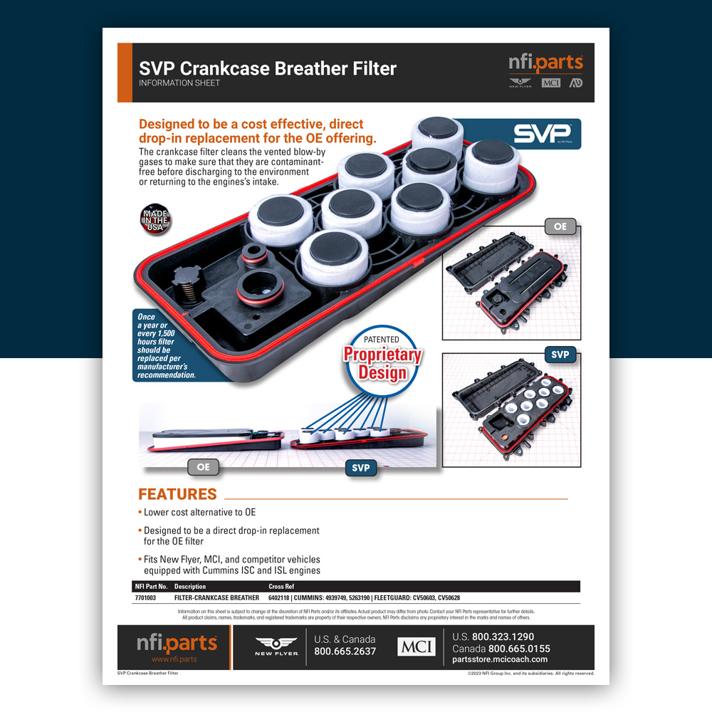Crankcase Filter information sheet