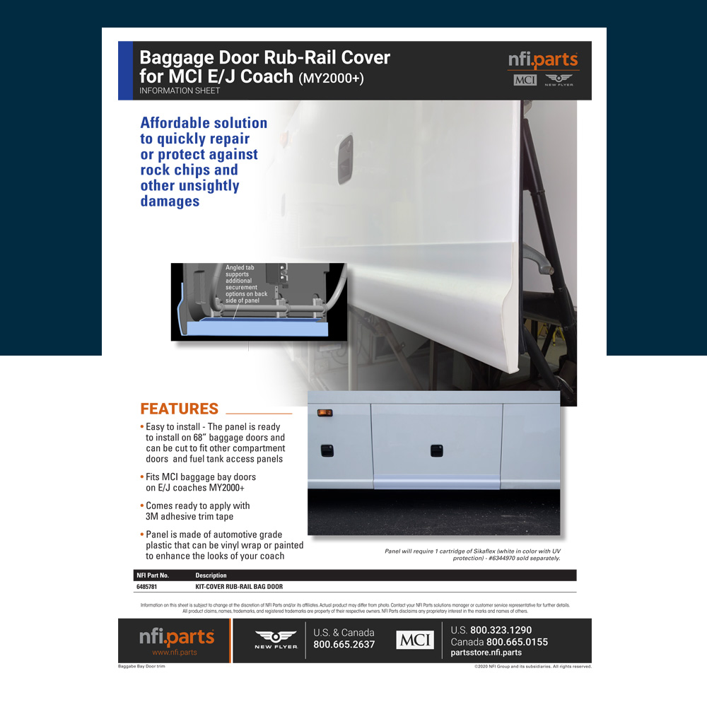 Baggage Bay Door Trim information sheet