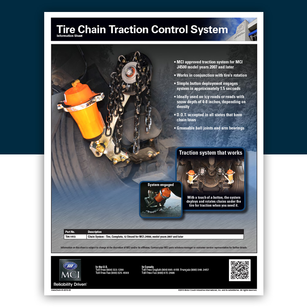 Tire Chains T04-1413 information sheet